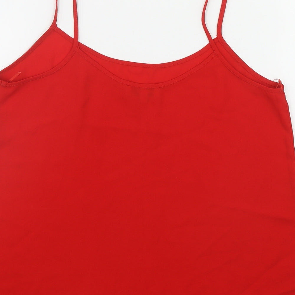 Papaya Womens Red  Polyester Camisole Tank Size 8 Scoop Neck