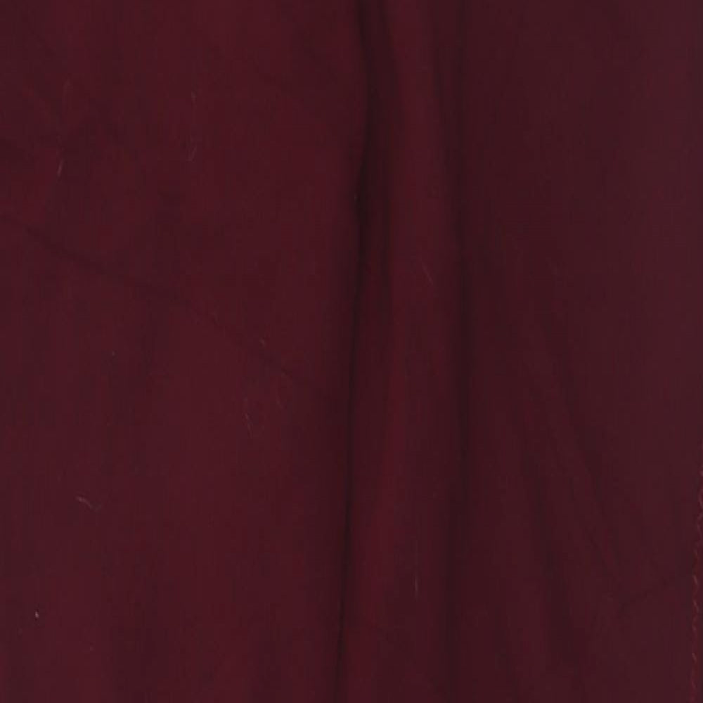 Requisite Womens Red  Nylon Capri Trousers Size 26 L29 in Regular Button