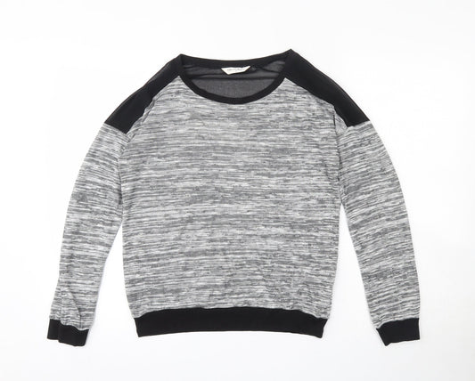 Miss Selfridge Womens Grey Round Neck  Viscose Pullover Jumper Size 8