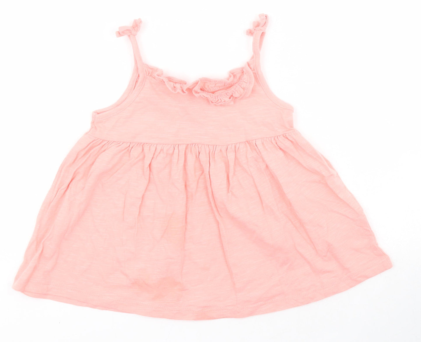 F&F Baby Pink  Cotton Skater Dress  Size 18-24 Months  Square Neck Pullover