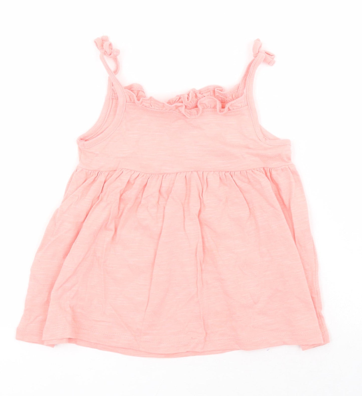 F&F Baby Pink  Cotton Skater Dress  Size 18-24 Months  Square Neck Pullover