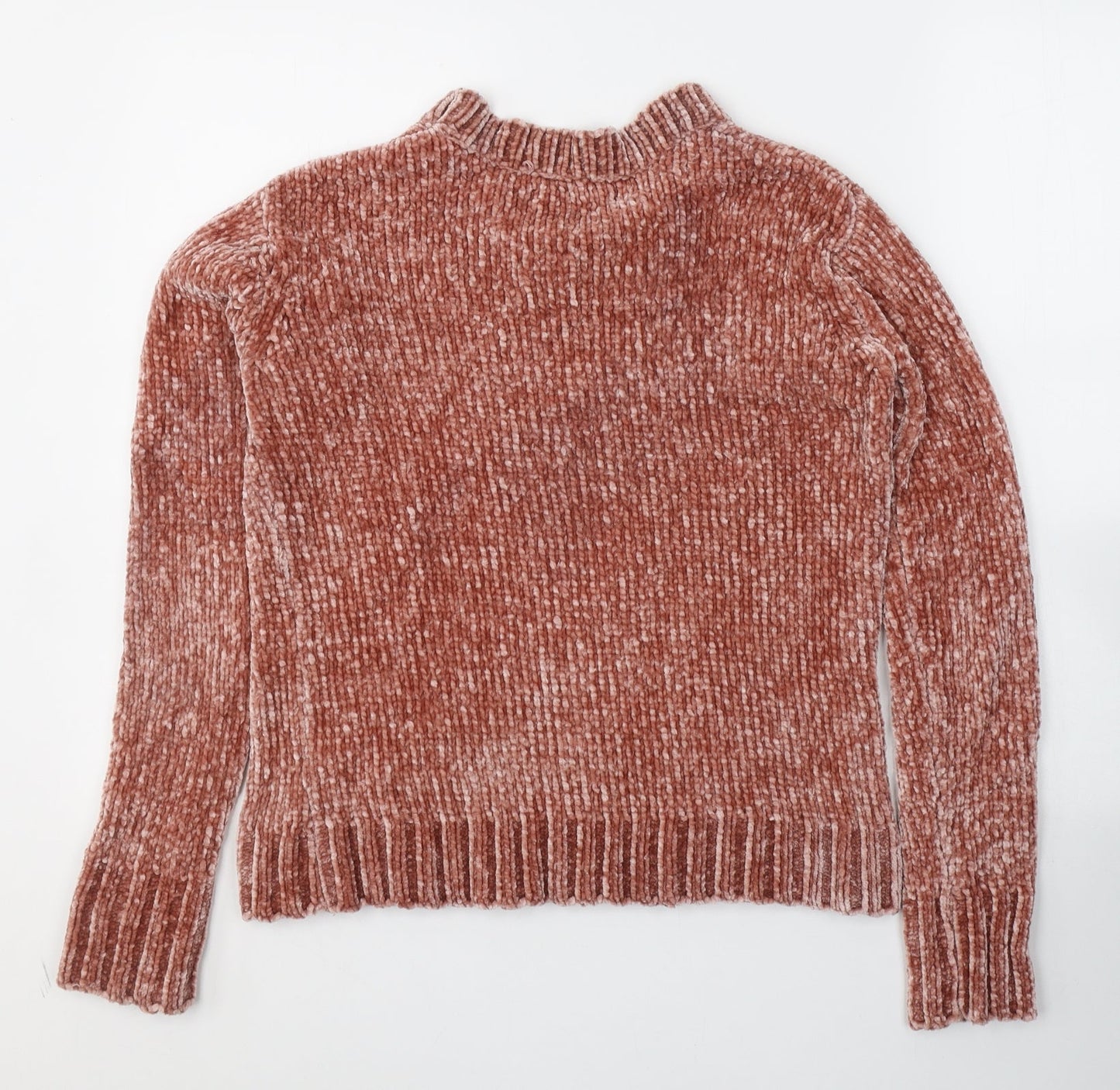 Primark Womens Pink Round Neck  Polyester Pullover Jumper Size 4