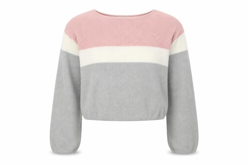 H&M Girls Multicoloured Boat Neck Striped Acrylic Pullover Jumper Size 10-11 Years  Pullover