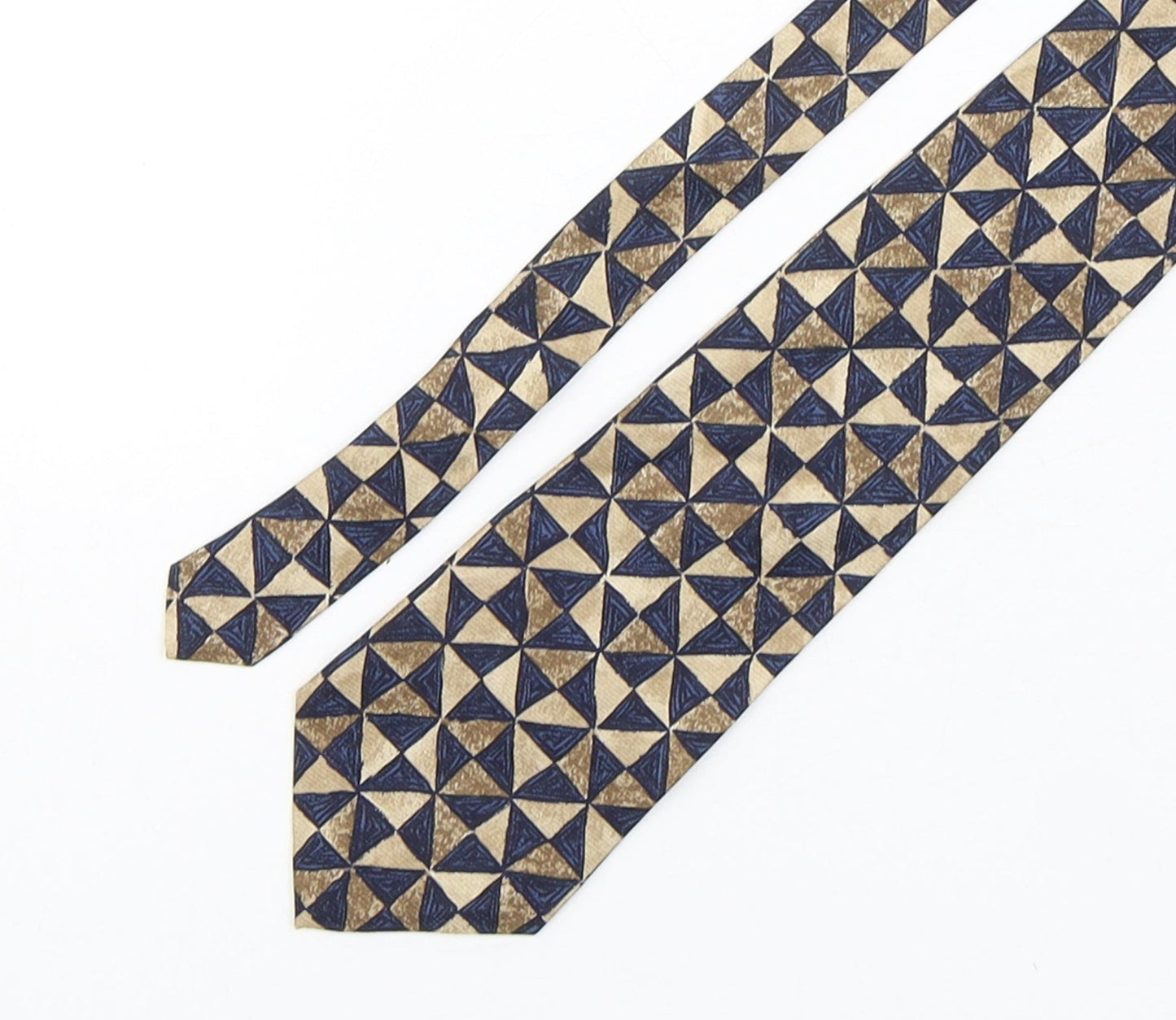 Je Suis  Mens Multicoloured Geometric Silk Pointed Tie One Size