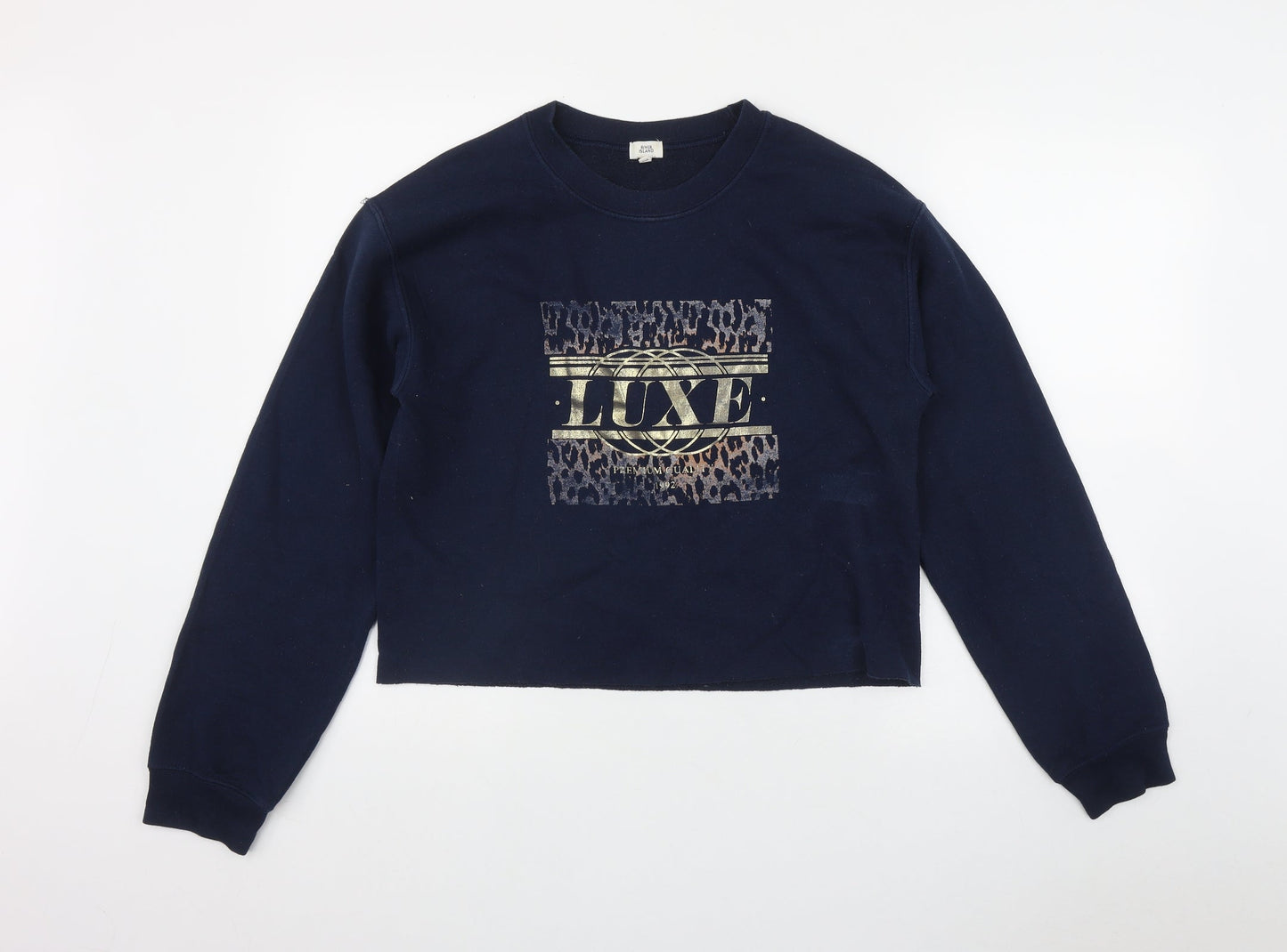 River Island Womens Blue  Polyester Pullover Sweatshirt Size XS   - 'LUXE'