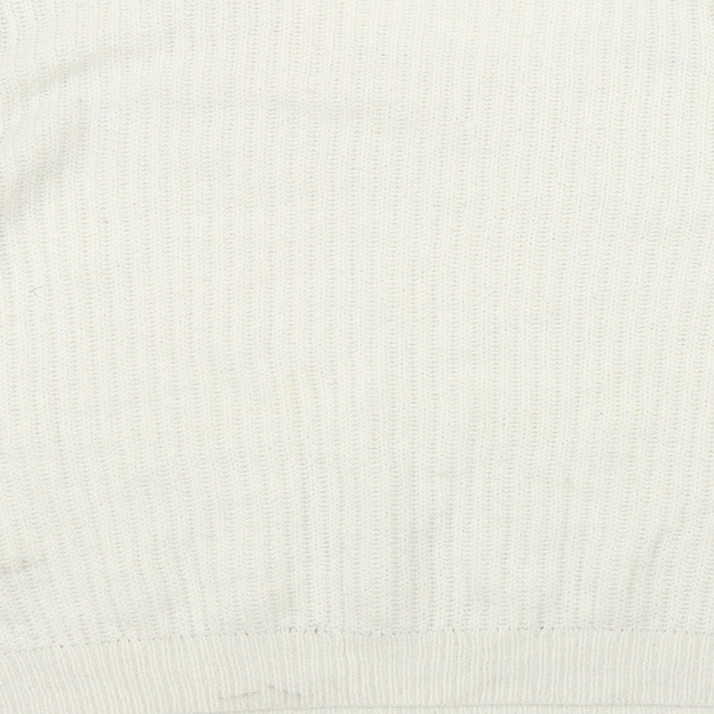 NEXT Womens Ivory Round Neck  Acrylic Pullover Jumper Size 18