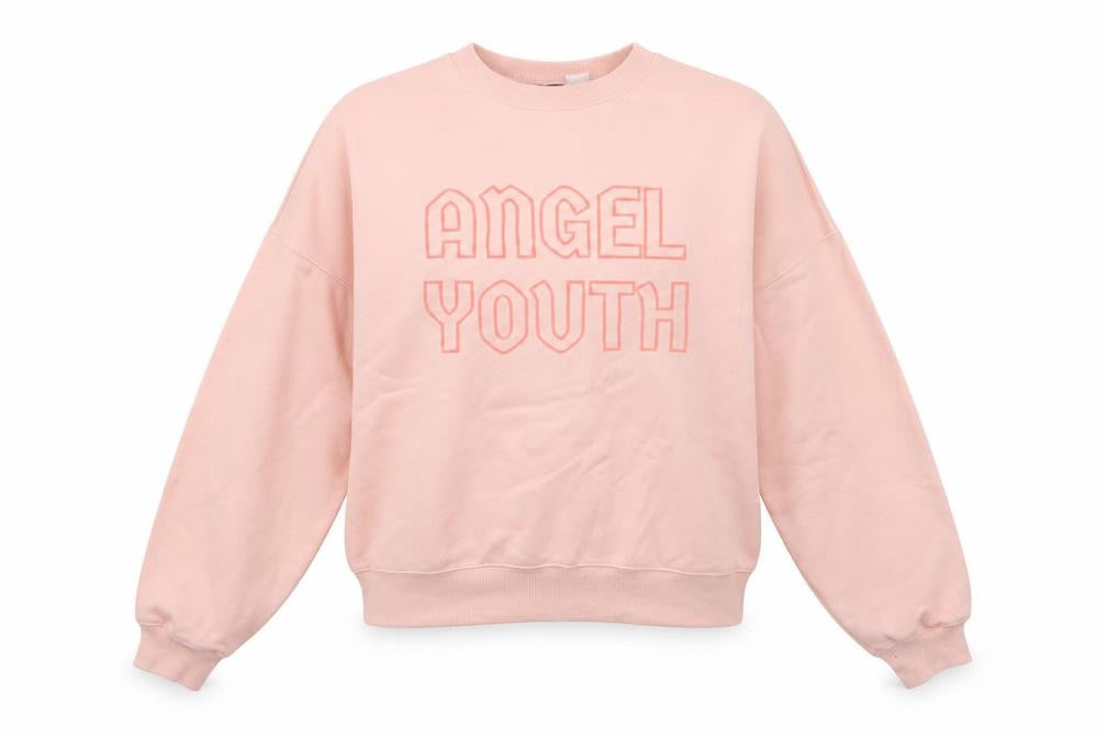 H&M Womens Pink  Cotton Pullover Sweatshirt Size XS   - 'Angel Youth'