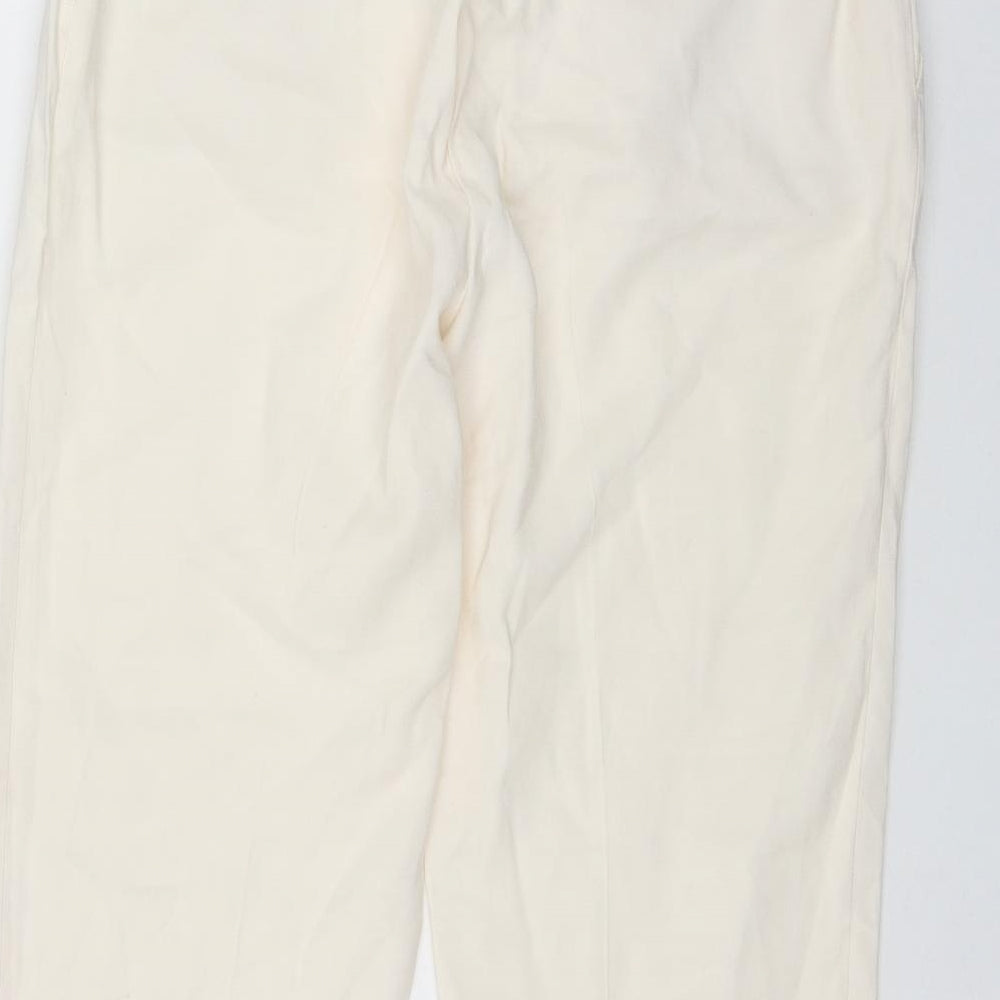 H&M Womens Ivory  Viscose Trousers  Size 8 L26 in Regular