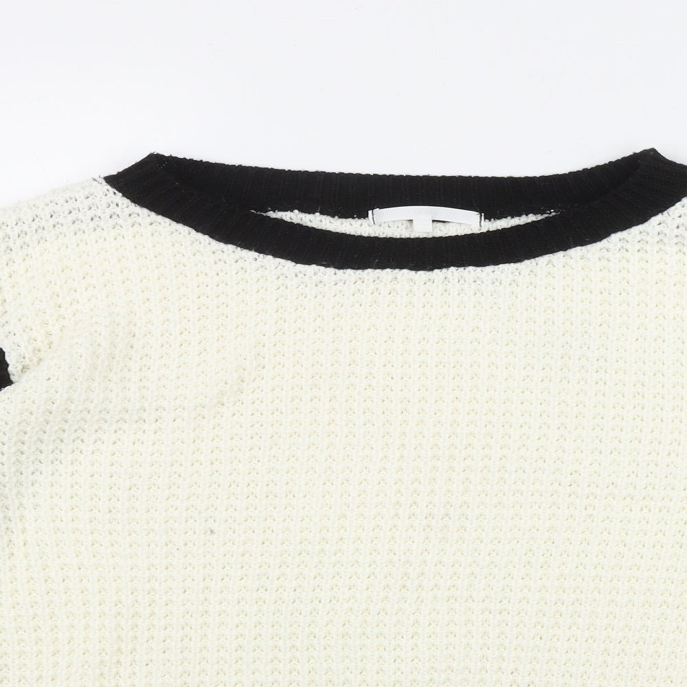 Full Circle Womens Black Round Neck  Acrylic Pullover Jumper Size S