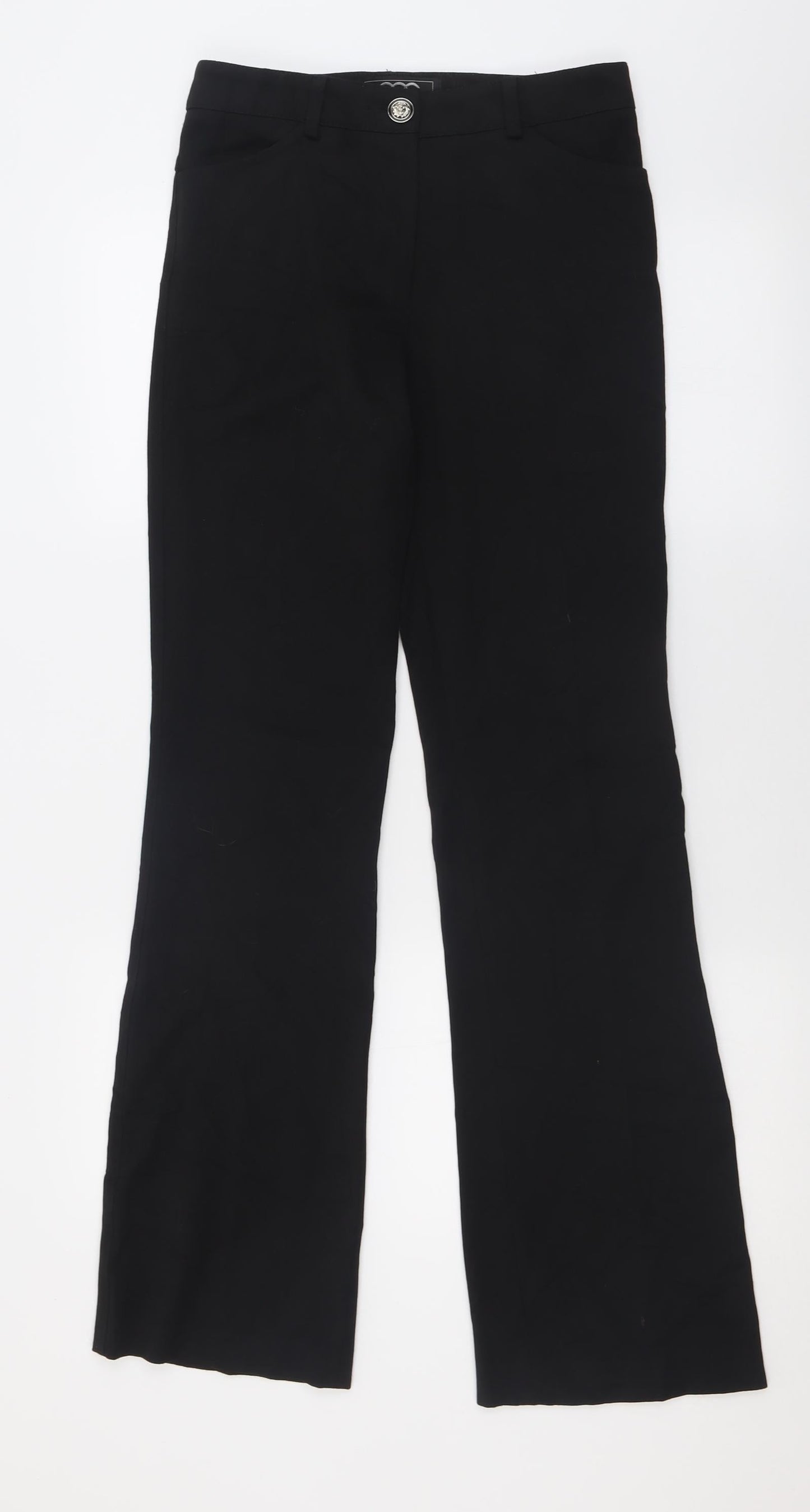Paris Womens Black  Polyester Trousers  Size 28 L33 in Regular Button