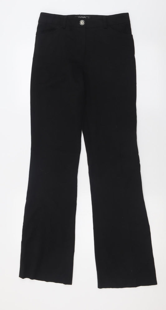 Paris Womens Black  Polyester Trousers  Size 28 L33 in Regular Button