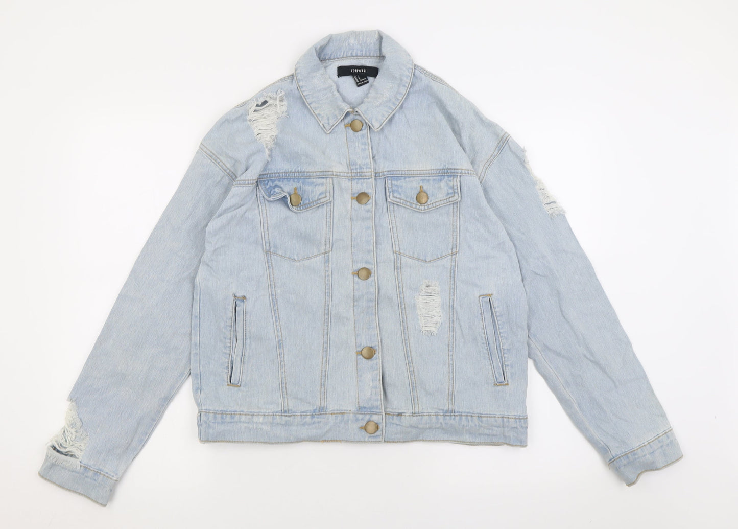 FOREVER 21 Womens Blue   Jacket  Size S  Button