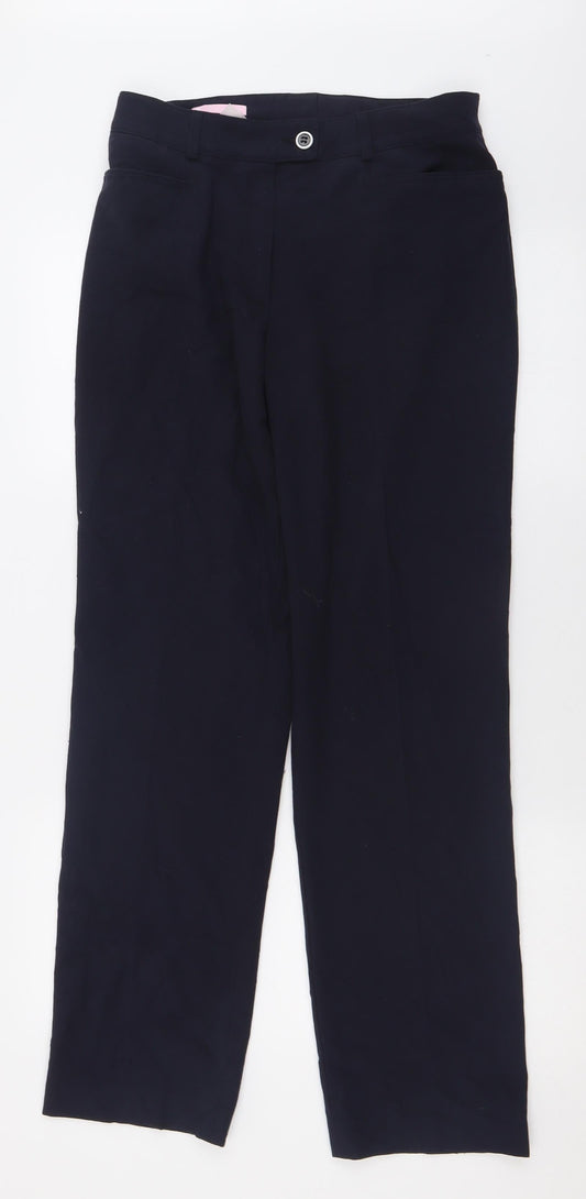 bassler Womens Blue  Polyester Trousers  Size 30 in L30 in Regular Button