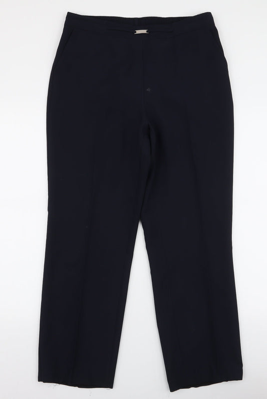 BHS Womens Blue  Polyester Trousers  Size 12 L28 in Regular