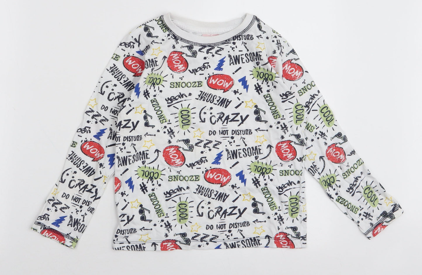 Dunnes Stores Boys Multicoloured  100% Cotton Jersey T-Shirt Size 7-8 Years Round Neck Pullover