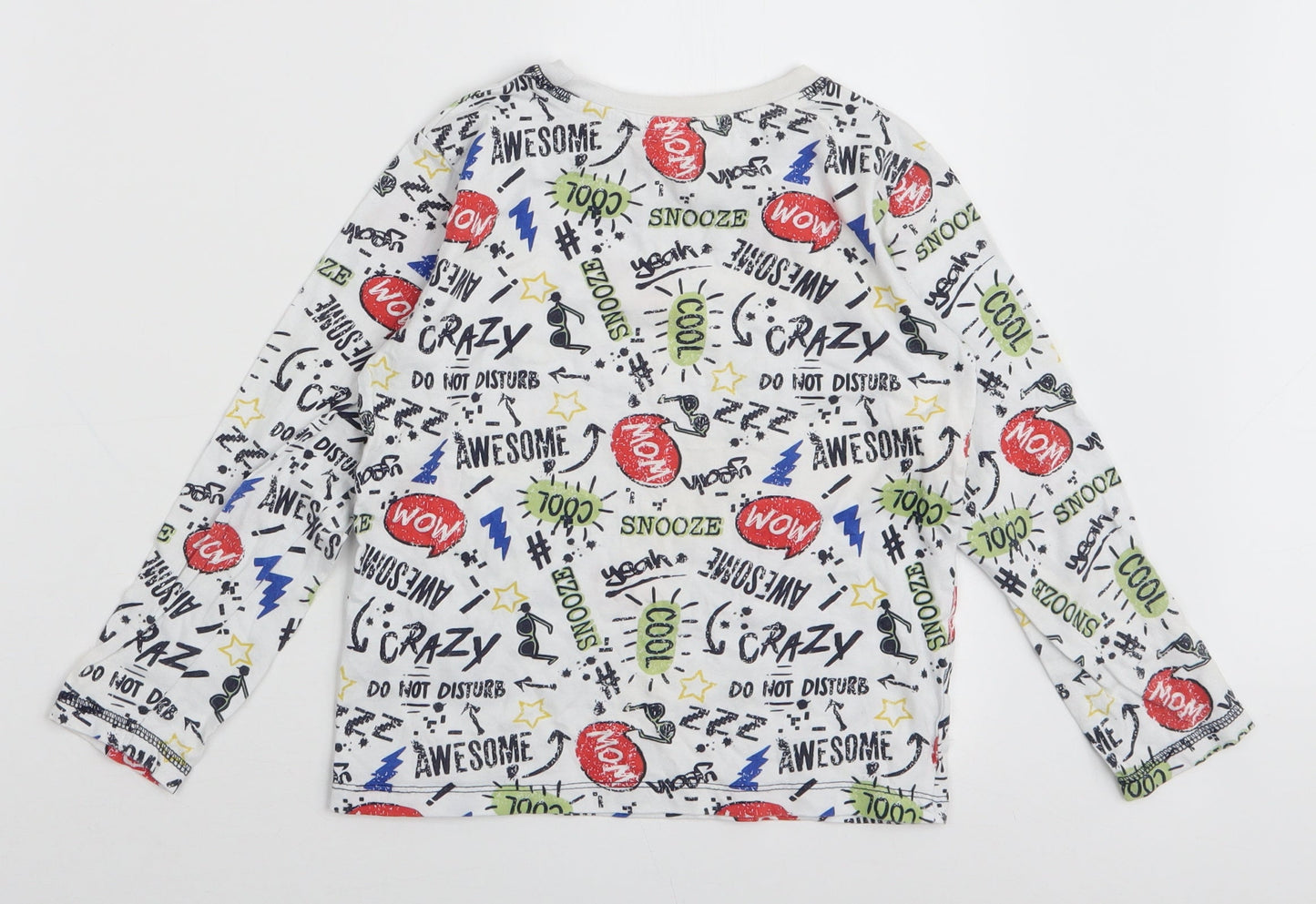 Dunnes Stores Boys Multicoloured  100% Cotton Jersey T-Shirt Size 7-8 Years Round Neck Pullover