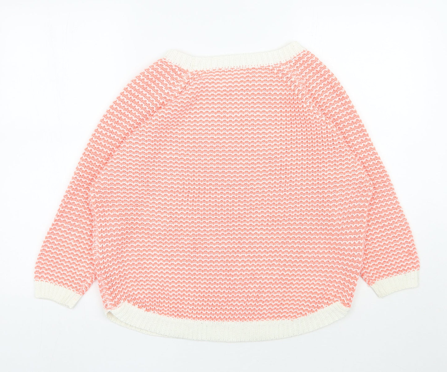 South Womens Orange Round Neck  Acrylic Pullover Jumper Size 14