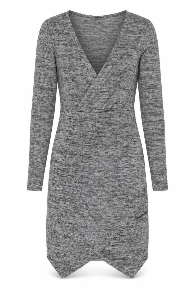 H&M Womens Grey  Polyester Bodycon  Size 8  V-Neck Pullover