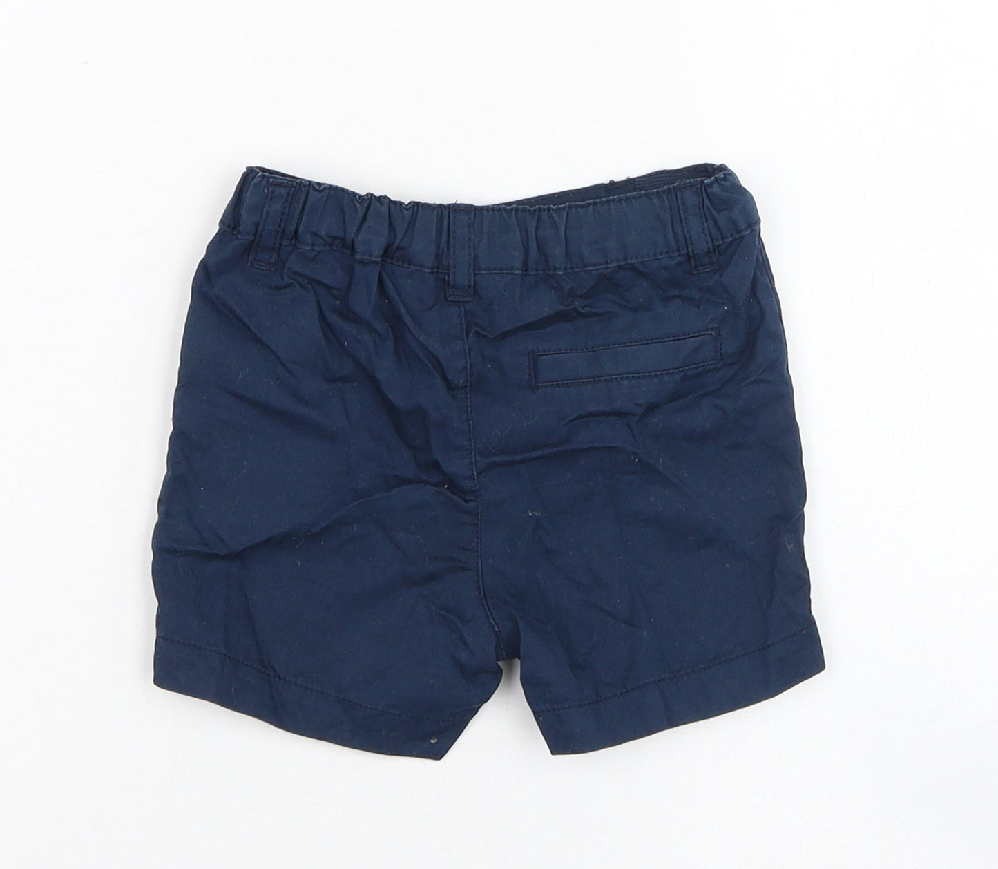 Primark Boys Blue  Cotton Cropped Trousers Size 9-12 Months  Button