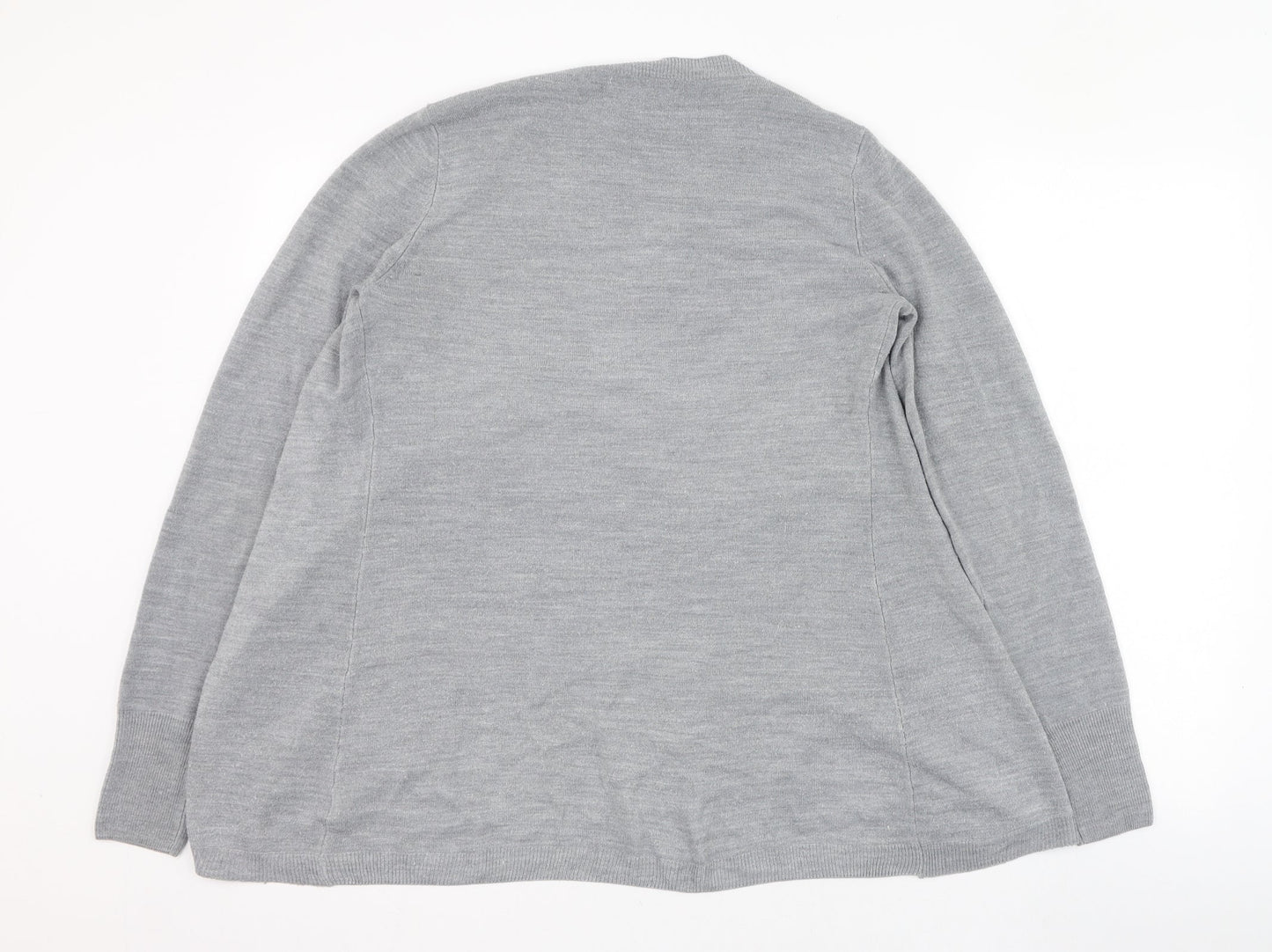 George Womens Grey Round Neck  Acrylic Cardigan Jumper Size 10