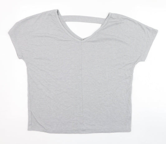 Atmosphere Womens Grey  Polyester Tunic T-Shirt Size 12 V-Neck