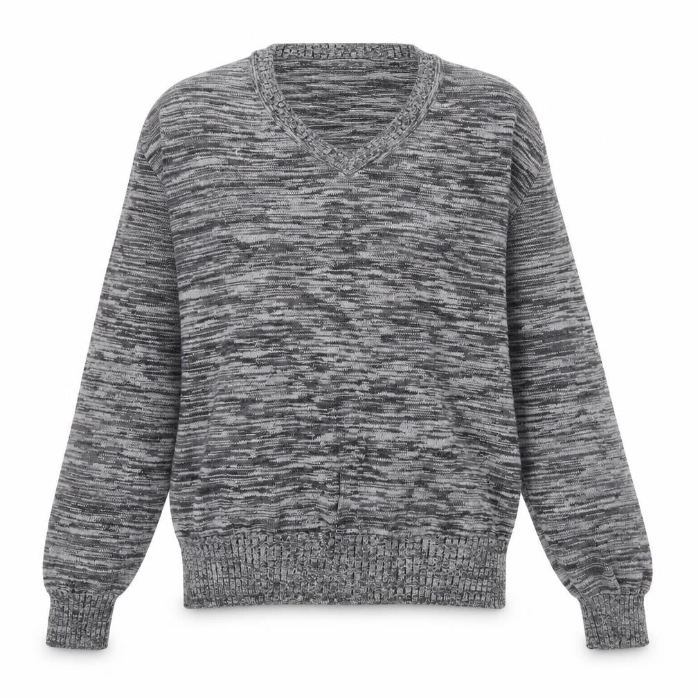folded&hung Womens Grey V-Neck  Polyester Pullover Jumper Size M