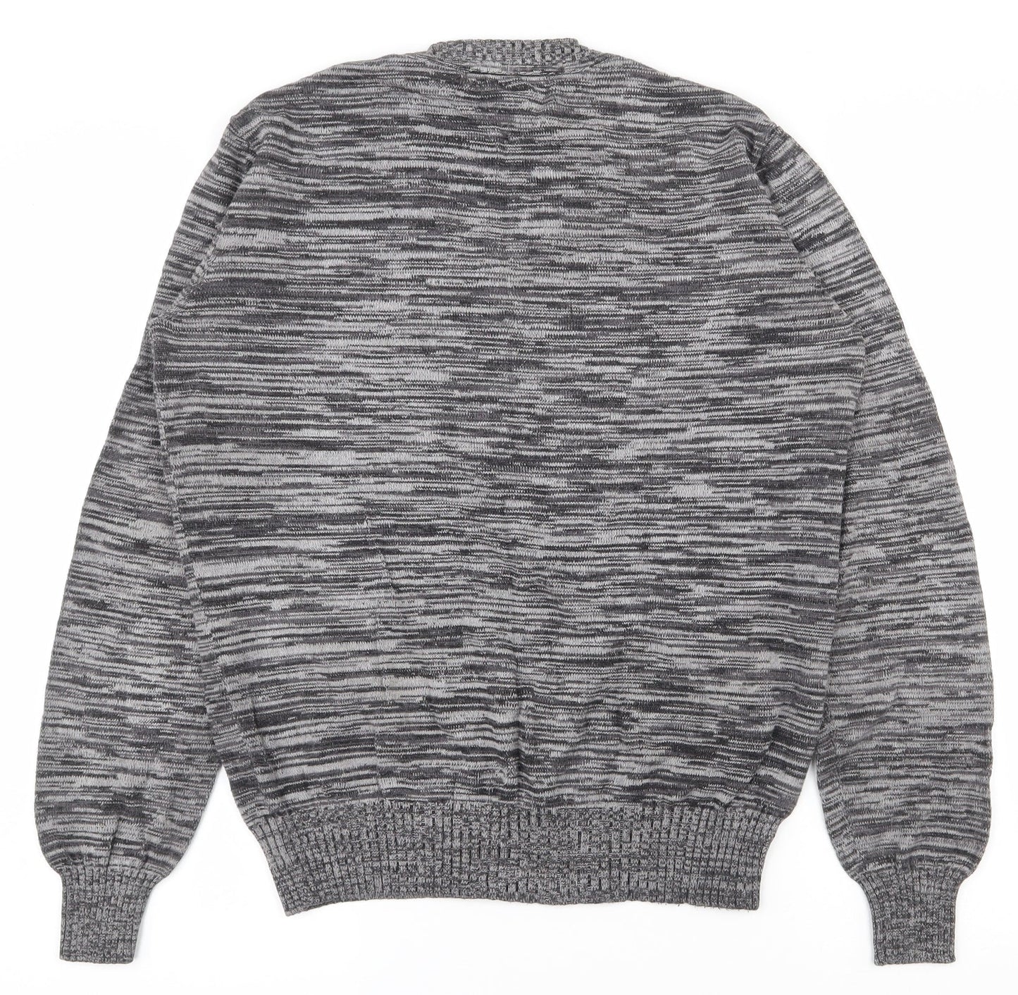 folded&hung Womens Grey V-Neck  Polyester Pullover Jumper Size M