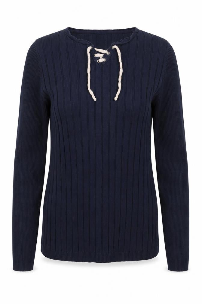 River Island Womens Blue Round Neck  100% Cotton Pullover Jumper Size M