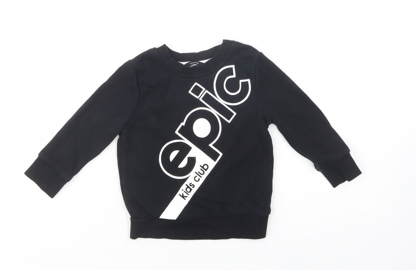 George Baby Black  Cotton Pullover Jumper Size 12-18 Months  Pullover - Epic