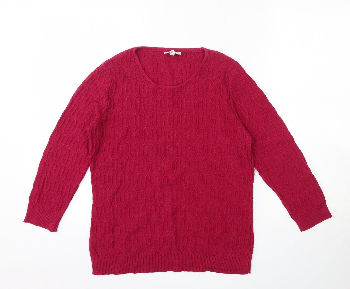 CC Womens Pink Round Neck  100% Cotton Pullover Jumper Size M