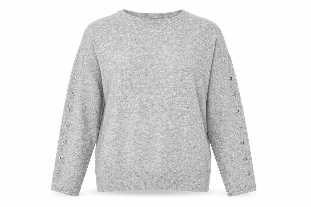 F&F Womens Grey Round Neck  Viscose Pullover Jumper Size 8