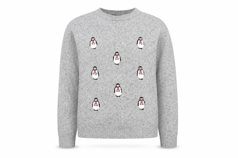 Atmosphere Womens Grey Round Neck  Acrylic Pullover Jumper Size 6   - Snowman