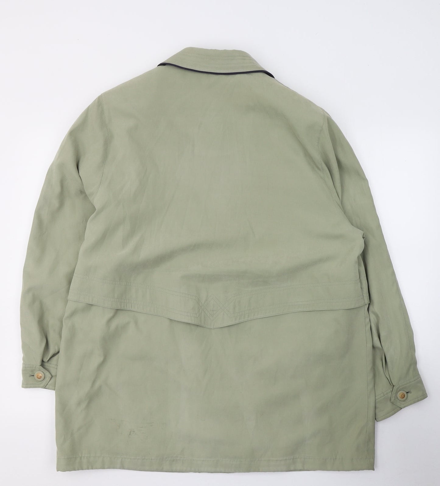 Holmewood Womens Green   Trench Coat Coat Size 14  Button