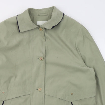 Holmewood Womens Green   Trench Coat Coat Size 14  Button