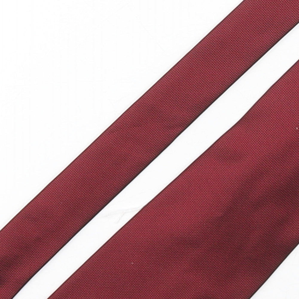 Atlas Design Mens Red Grenadine Polyester Pointed Tie One Size
