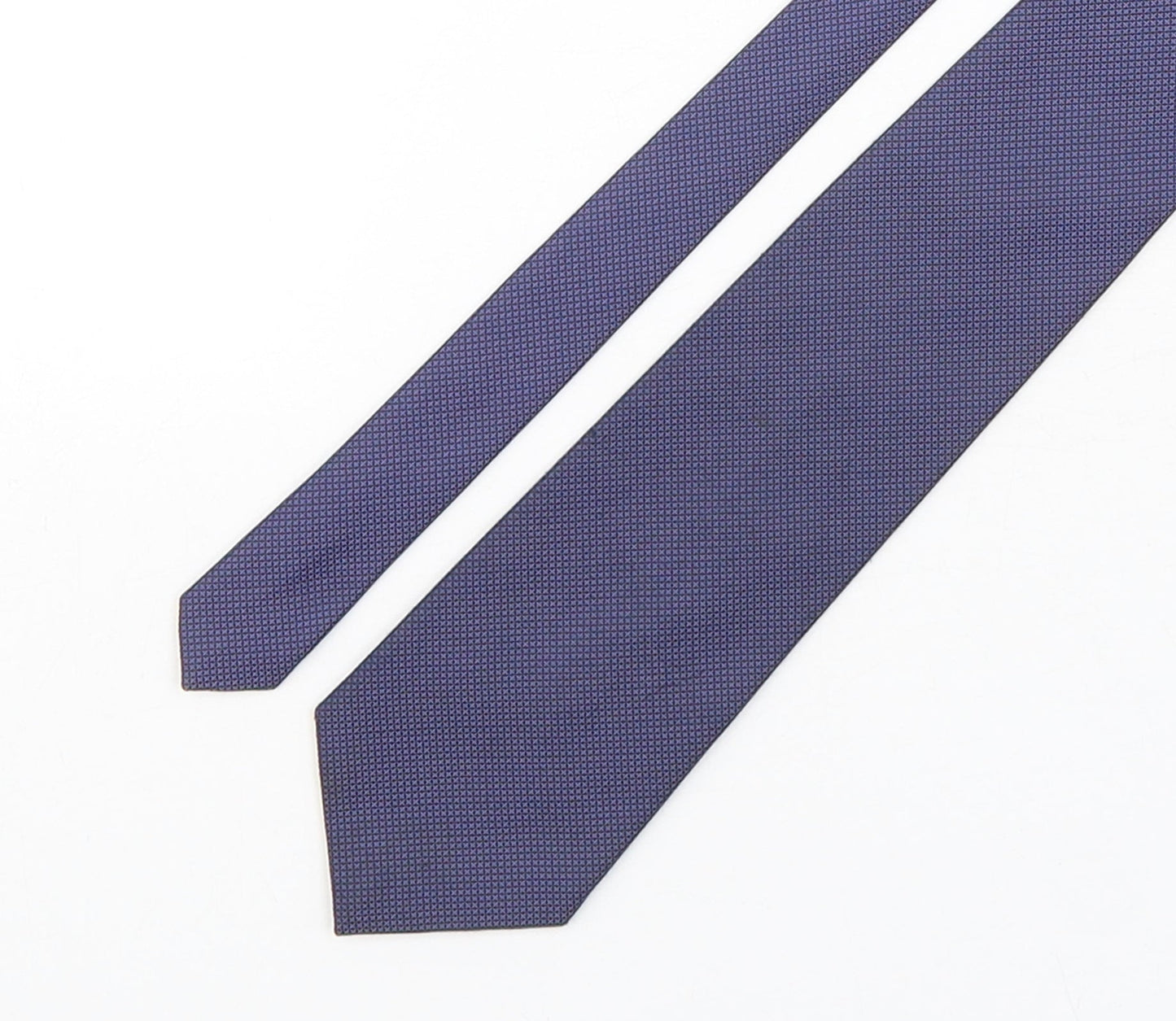 Burtn  Mens Blue Geometric Polyester Pointed Tie One Size