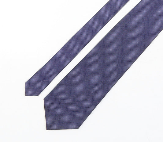 Burtn  Mens Blue Geometric Polyester Pointed Tie One Size