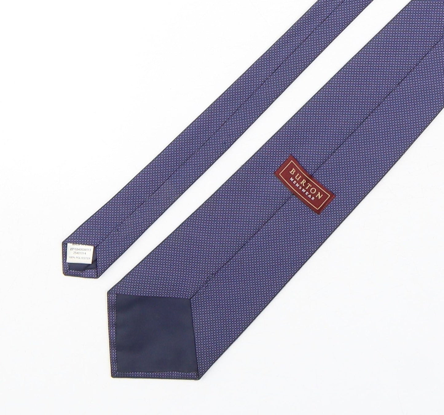 Burtn  Mens Blue Geometric Polyester Pointed Tie One Size