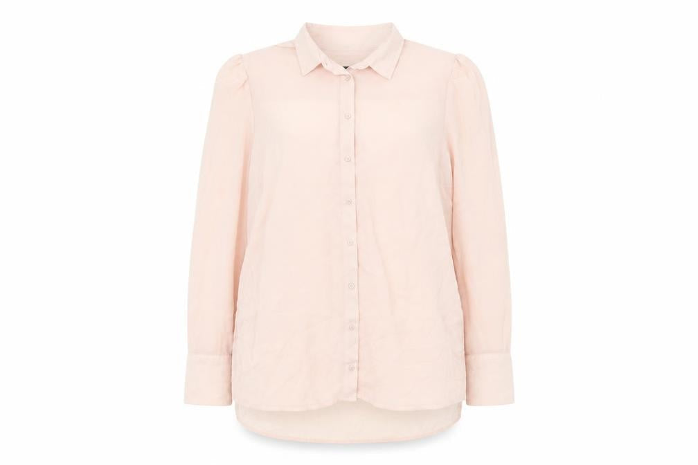 New Look Womens Pink  Polyester Basic Button-Up Size 14 Collared