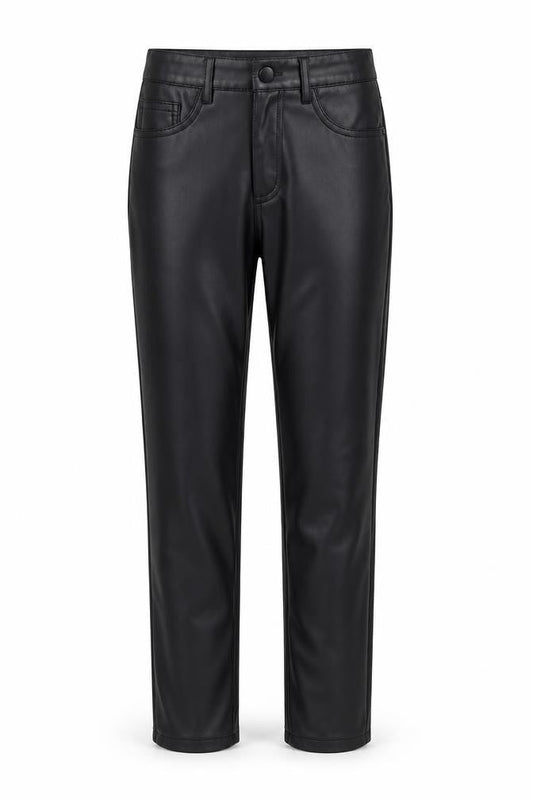 Denim Co Womens Black  Polyurethane Trousers  Size 6 L29 in Regular Button