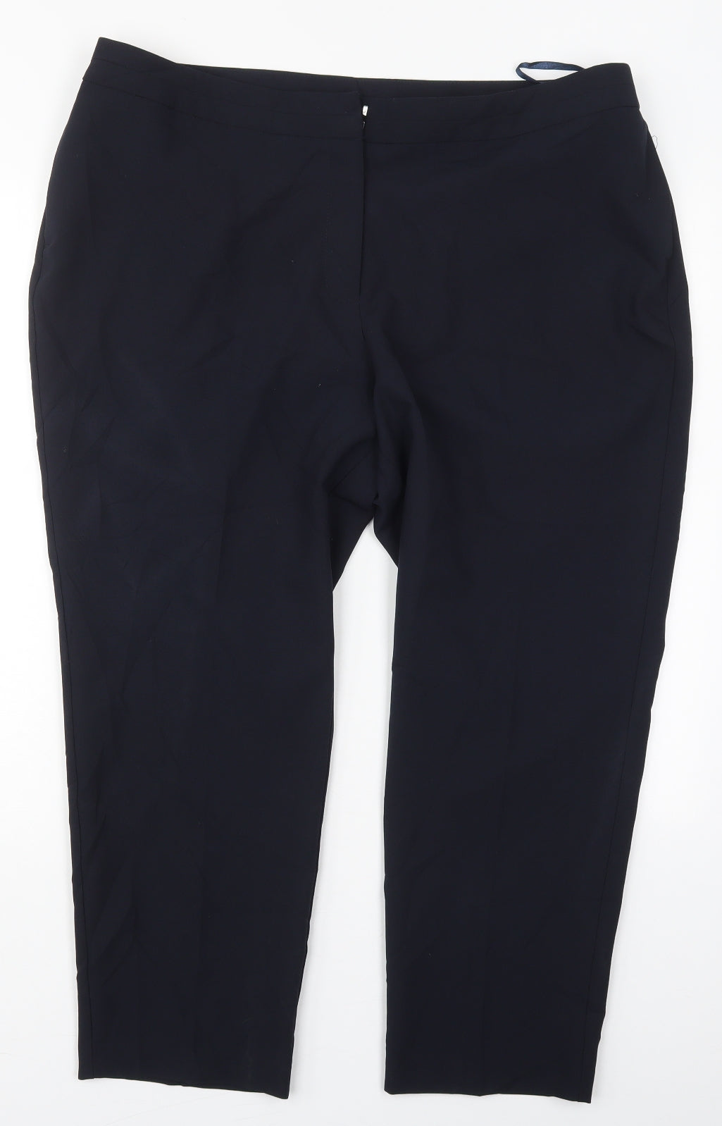 Preworn Womens Blue  Polyester Trousers  Size 18 L24.5 in Regular Hook & Eye