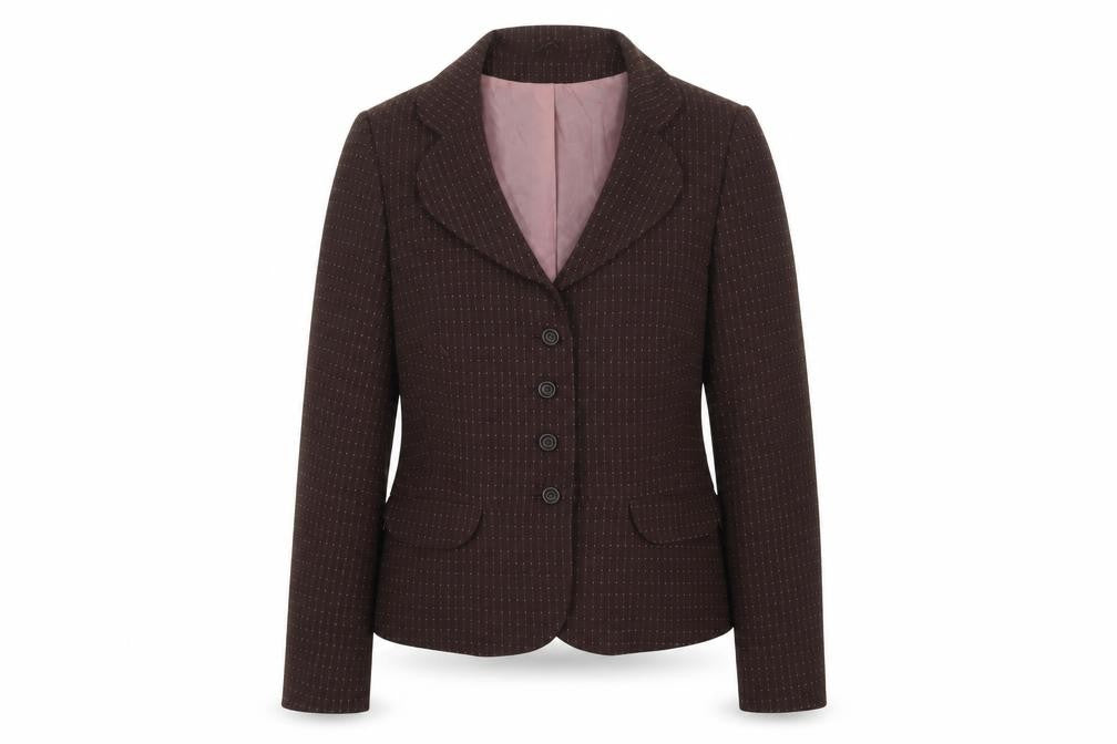 Dorothy Perkins Womens Brown Striped Polyester Jacket Suit Jacket Size 12