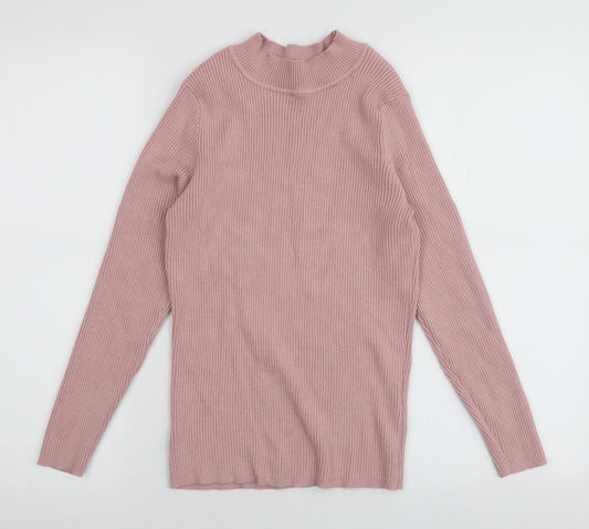 Primark Womens Pink High Neck  Viscose Pullover Jumper Size XL
