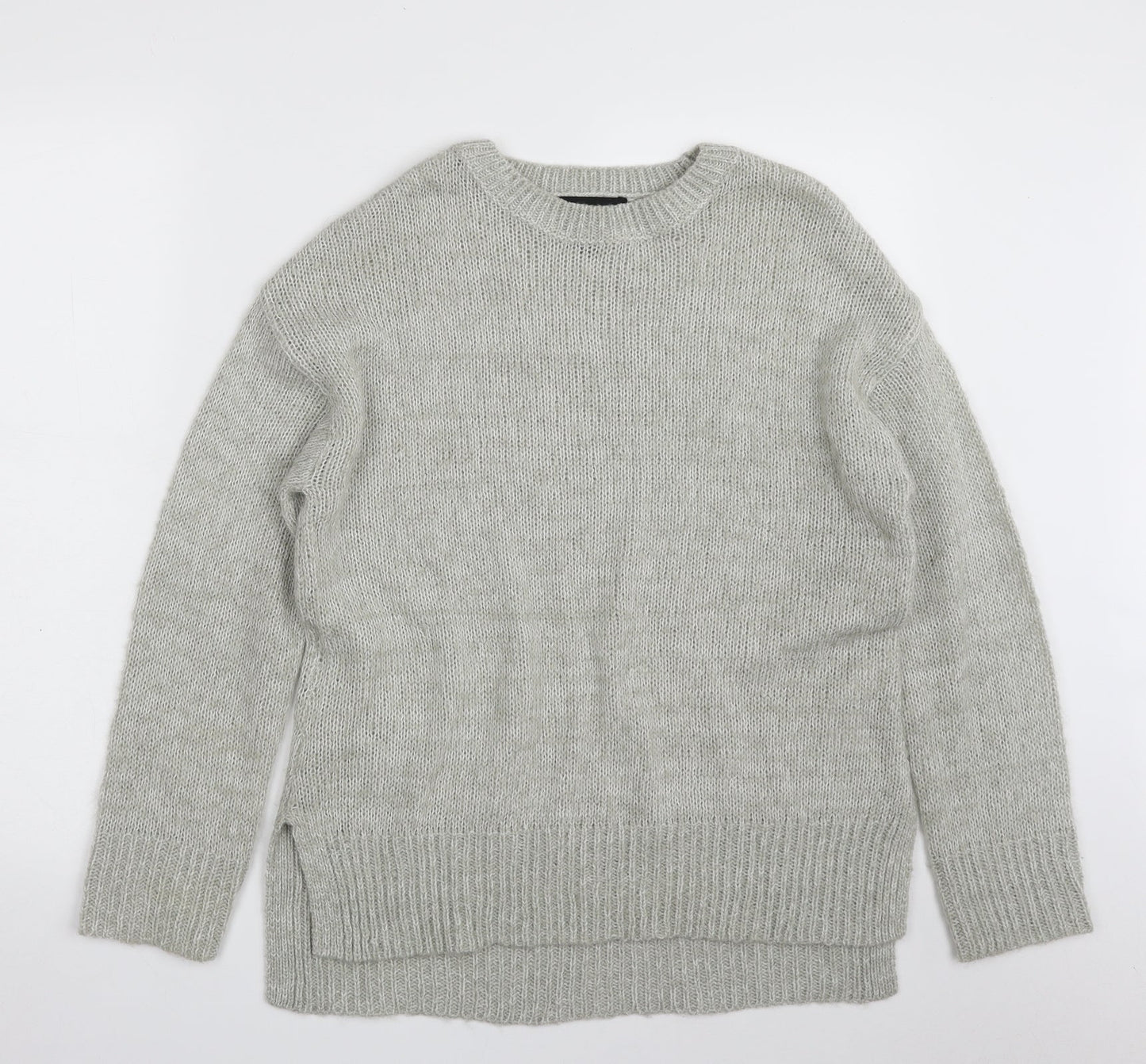 New Look Womens Grey Crew Neck  Acrylic Pullover Jumper Size S