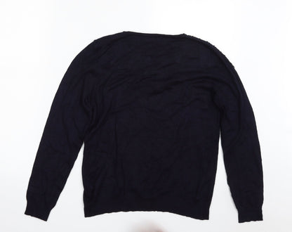 Debenhams Womens Blue Crew Neck  Viscose Pullover Jumper Size 12