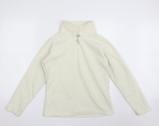 M&Co Womens Ivory  100% Polyester Pullover Sweatshirt Size S
