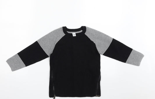 TU Girls Black Crew Neck  100% Cotton Pullover Jumper Size 6 Years  Pullover