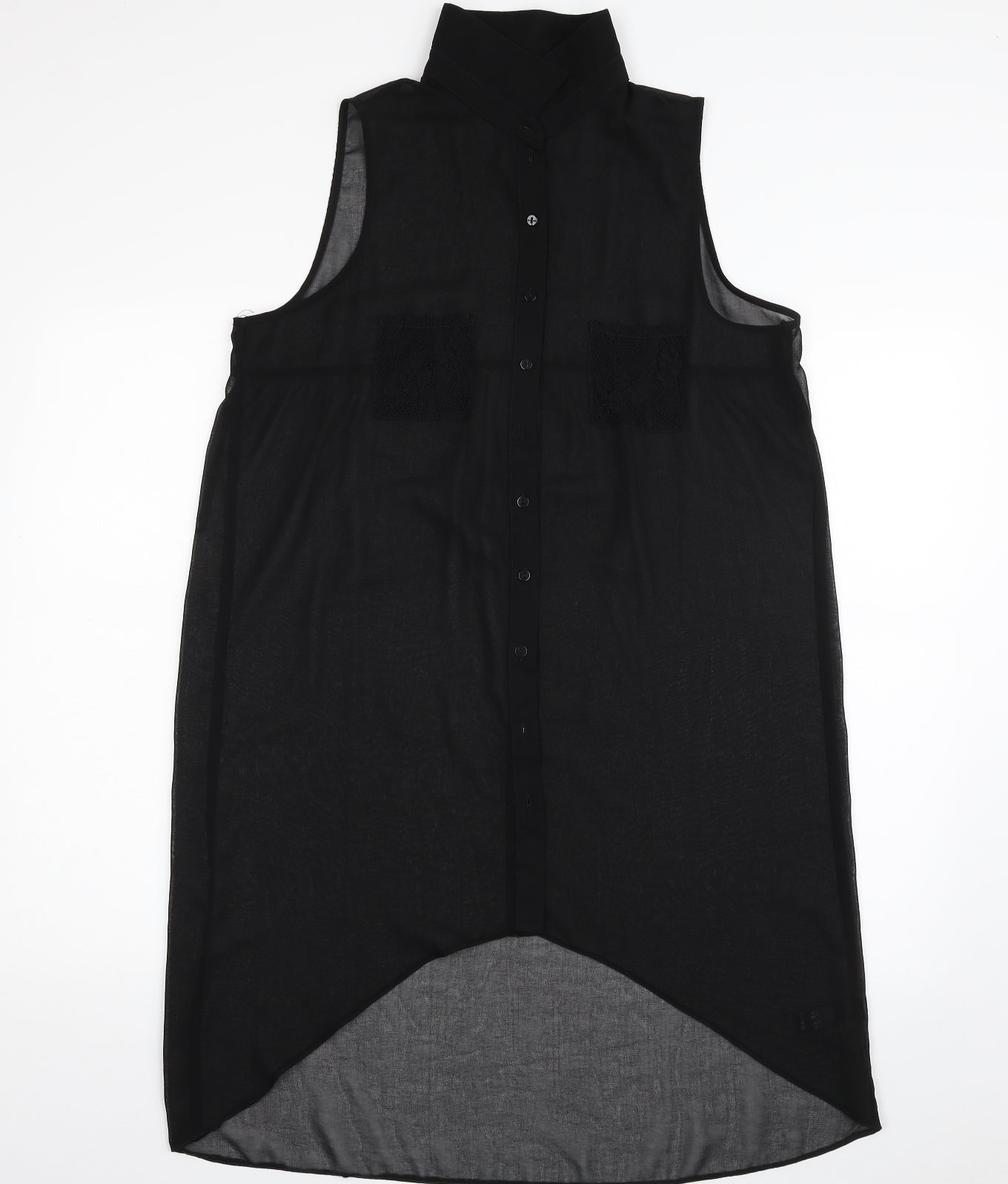 G21 Womens Black  Polyester Basic Button-Up One Size Collared