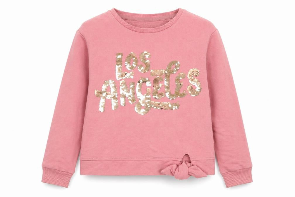 George Girls Pink  Cotton Pullover Sweatshirt Size 10-11 Years  Pullover - Tie at bottom