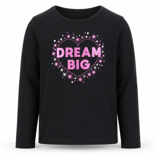 Primark Girls Black  Cotton Basic T-Shirt Size 9-10 Years Round Neck Magnetic